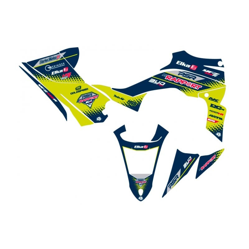 Graphic Kit réplica PSR-BY RAPPORT blue and yellow for Yamaha 450 YFZR