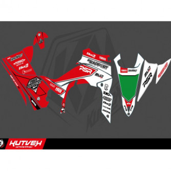 Graphic Kit réplica PSR-BY RAPPORT red and white for Yamaha 450 YFZR