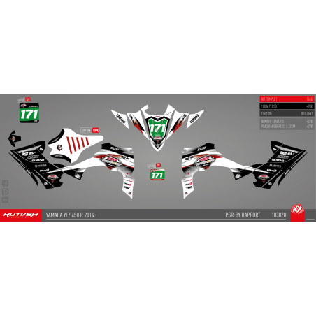 Graphic kit Kutvek white/black - 450 YFZR 2014