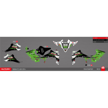 Graphic kit Kutvek white/green/black - 450 YFZR 2014