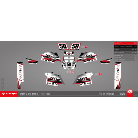 Graphic kit Kutvek white/red - 350 Banshee 1987-2008