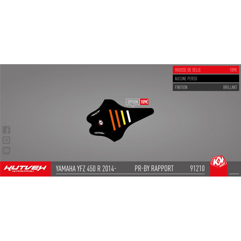 Housse de selle Kutvek noir/orange/jaune - 450 YFZR 2014