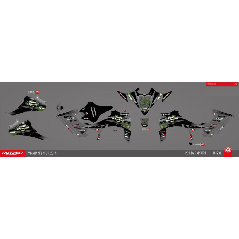 Graphic kit Kutvek grey/black - 450 YFZR 2014