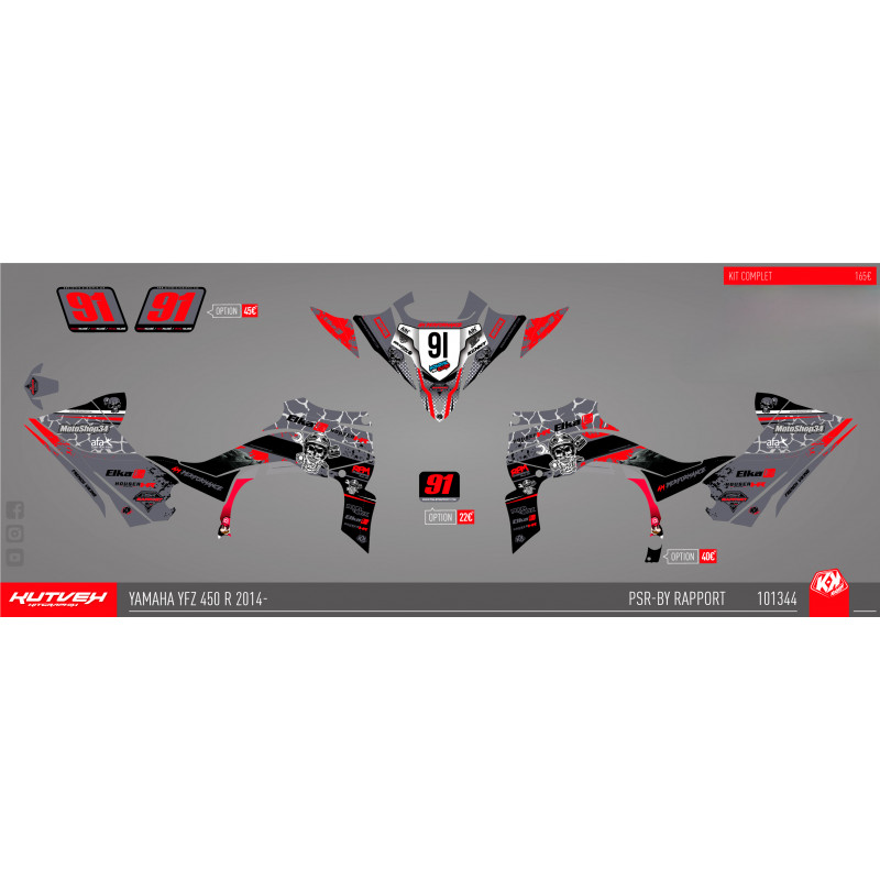 Graphic kit Kutvek black/grey - 450 YFZR 2014 Graphic kit Kutvek black/grey - 450 YFZR 2014