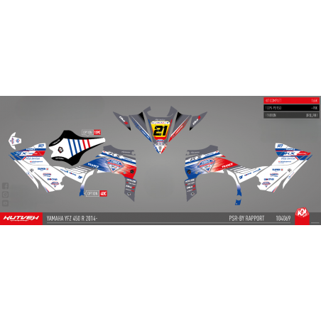 Graphic kit Kutvek white/grey - 450 YFZR 2014